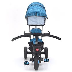 Babyhug Plug & Play Apache Tricycle with Parental Handle and Printed Canopy Military Theme - Green