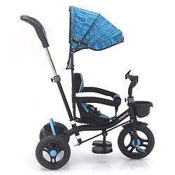 Babyhug Plug & Play Apache Tricycle with Parental Handle and Printed Canopy Military Theme - Green