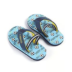 Cute Walk by Babyhug Slip Flop Flops with Back Strap & Football Print - Blue