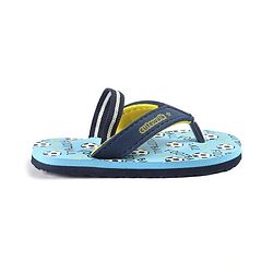 Cute Walk by Babyhug Slip Flop Flops with Back Strap & Football Print - Blue