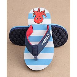 Cute Walk by Babyhug Slip-On Striped Flip Flops Octopus Print - Blue