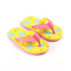 Cute Walk by Babyhug Slip On Flip Flops Stars Print- Yellow