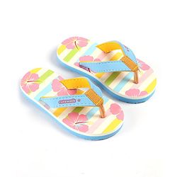 Cute Walk by Babyhug Slip On Flip Flops with Floral Print - Multicolour
