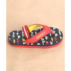 Cute Walk by Babyhug Flip Flops with Back Strap Vehicle Print - Blue