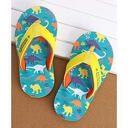 Cute Walk by Babyhug Slip On Flip Flops Dino Print - Blue