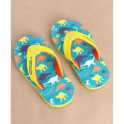 Cute Walk by Babyhug Slip On Flip Flops Dino Print - Blue