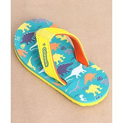 Cute Walk by Babyhug Slip On Flip Flops Dino Print - Blue