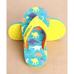 Cute Walk by Babyhug Slip On Flip Flops Dino Print - Blue