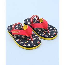 Cute Walk by Babyhug Slip On Flip Flops Boat Print - Red & Blue