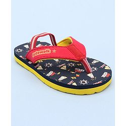 Cute Walk by Babyhug Slip On Flip Flops Boat Print - Red & Blue