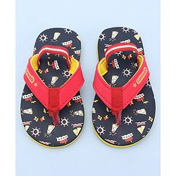 Cute Walk by Babyhug Slip On Flip Flops Boat Print - Red & Blue