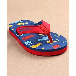 Cute Walk by Babyhug Slip On Flip Flops JCB Print - Blue