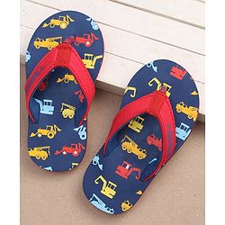 Cute Walk by Babyhug Slip On Flip Flops JCB Print - Blue
