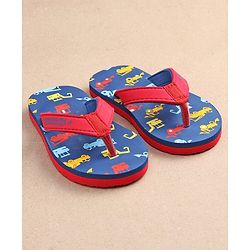 Cute Walk by Babyhug Slip On Flip Flops JCB Print - Blue