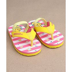 Cute Walk by Babyhug Slip On Flip Flops Stripes & Bee Print-  Pink