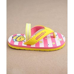 Cute Walk by Babyhug Slip On Flip Flops Stripes & Bee Print-  Pink