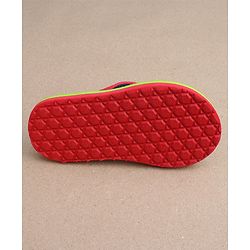 Cute Walk by Babyhug Slip On Flip Flops with Monster Print - Red & Green