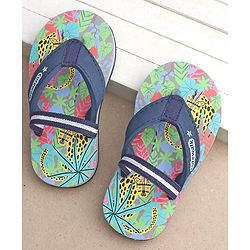 Cute Walk by Babyhug Casual Slip On Flip Flops with Jungle Print - Light Blue