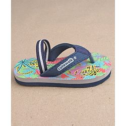 Cute Walk by Babyhug Casual Slip On Flip Flops with Jungle Print - Light Blue