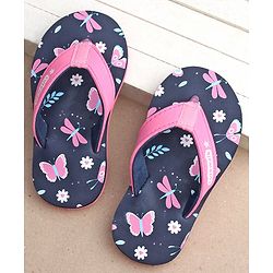 Cute Walk by Babyhug Slip On Flip Flops With Butterfly Print-  Blue
