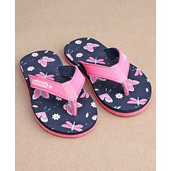 Cute Walk by Babyhug Slip On Flip Flops With Butterfly Print-  Blue