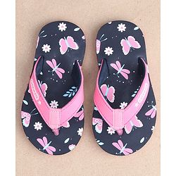 Cute Walk by Babyhug Slip On Flip Flops With Butterfly Print-  Blue