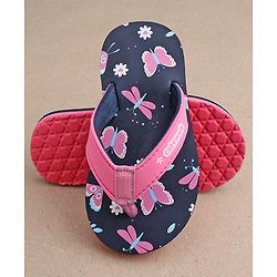 Cute Walk by Babyhug Slip On Flip Flops With Butterfly Print-  Blue