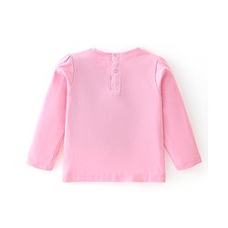 Babyhug 100% Cotton Knit Full Sleeves Top With Floral Graphics - Pink