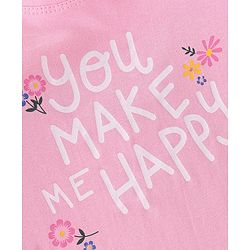 Babyhug 100% Cotton Knit Full Sleeves Top With Floral Graphics - Pink