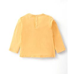 Babyhug Cotton Knit Full Sleeves T-Shirt Text Graphic Print - Yellow