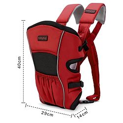 Babyhug  Embrace 2-in-1 Ergonomic Baby Carrier with Detachable Bib: Lightweight, Compact, Breathable, For newborns and toddlers, Offering front and inward carrying positions with padded straps for ultimate comfort and safety-Red