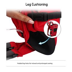 Babyhug  Embrace 2-in-1 Ergonomic Baby Carrier with Detachable Bib: Lightweight, Compact, Breathable, For newborns and toddlers, Offering front and inward carrying positions with padded straps for ultimate comfort and safety-Red