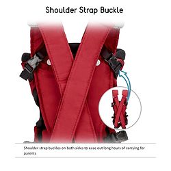 Babyhug  Embrace 2-in-1 Ergonomic Baby Carrier with Detachable Bib: Lightweight, Compact, Breathable, For newborns and toddlers, Offering front and inward carrying positions with padded straps for ultimate comfort and safety-Red