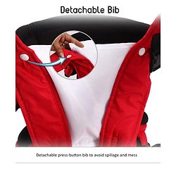 Babyhug  Embrace 2-in-1 Ergonomic Baby Carrier with Detachable Bib: Lightweight, Compact, Breathable, For newborns and toddlers, Offering front and inward carrying positions with padded straps for ultimate comfort and safety-Red