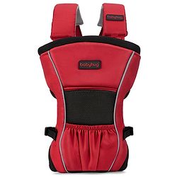 Babyhug  Embrace 2-in-1 Ergonomic Baby Carrier with Detachable Bib: Lightweight, Compact, Breathable, For newborns and toddlers, Offering front and inward carrying positions with padded straps for ultimate comfort and safety-Red