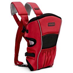 Babyhug  Embrace 2-in-1 Ergonomic Baby Carrier with Detachable Bib: Lightweight, Compact, Breathable, For newborns and toddlers, Offering front and inward carrying positions with padded straps for ultimate comfort and safety-Red