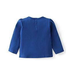 Babyhug 100% Cotton Knit Full Sleeves Top With Text Graphics - Navy Blue