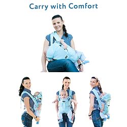 Babyhug Joy Bundle 4-in-1 Premium Baby Carrier : Lightweight, Breathable, Ergonomic design, 4 carrying positions, Head and neck support, Storage pocket, and Adjustable straps for babies up to 12 kg-Red