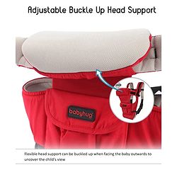 Babyhug Joy Bundle 4-in-1 Premium Baby Carrier : Lightweight, Breathable, Ergonomic design, 4 carrying positions, Head and neck support, Storage pocket, and Adjustable straps for babies up to 12 kg-Red