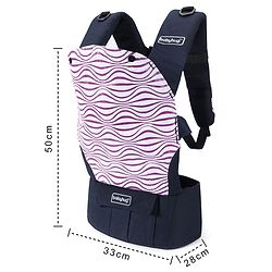Babyhug On The Go 2 In 1 Baby Carrier With Removable Cotton Head Cover  Navy Blue Pink (Hood Print May Vary)