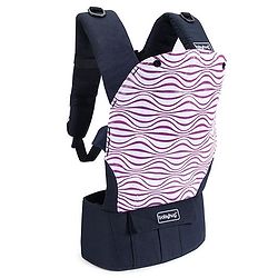 Babyhug On The Go 2 In 1 Baby Carrier With Removable Cotton Head Cover  Navy Blue Pink (Hood Print May Vary)