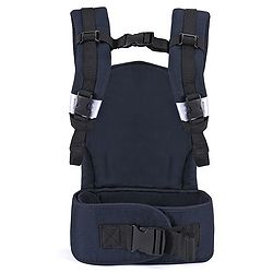 Babyhug On The Go 2 In 1 Baby Carrier With Removable Cotton Head Cover  Navy Blue Pink (Hood Print May Vary)