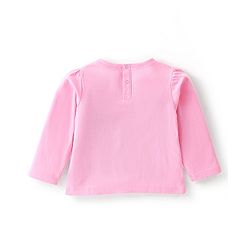 Babyhug 100% Cotton Knit Full Sleeves Top With Marine Life Graphics - Pink