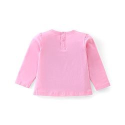 Babyhug 100% Cotton Knit Full Sleeves Top With Kitty Graphics - Pink