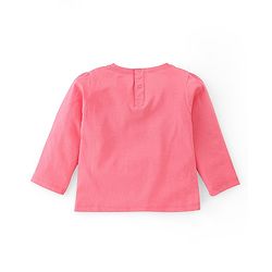 Babyhug 100% Cotton Full Sleeves T-Shirt With Floral Graphics- Pink
