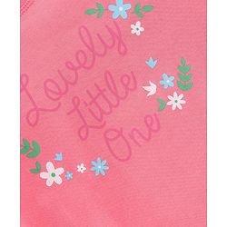 Babyhug 100% Cotton Full Sleeves T-Shirt With Floral Graphics- Pink