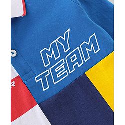 Babyhug 100% Cotton Knit Full Sleeves Polo T-Shirt with Text Graphics - Multicolor
