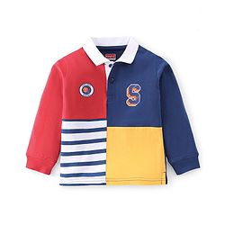Babyhug 100% Cotton Knit Full Sleeves Collared T-Shirt with Graphics - Multicolour