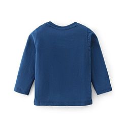 Babyhug 100% Cotton Knit Full Sleeves T-Shirt With Tiger Print - Navy Blue