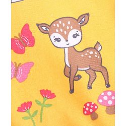 Babyhug Cotton Knit Full Sleeves Butterfly & Deer Printed Sweatshirt - Mustard Yellow